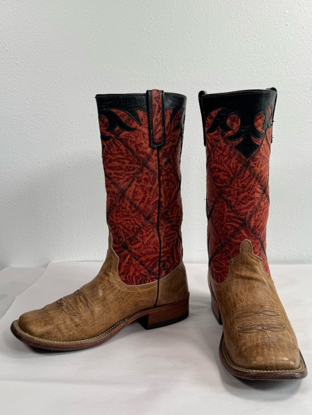 Anderson Bean Men’s Bison Cowboy Boots Size 8.5 D Made In USA